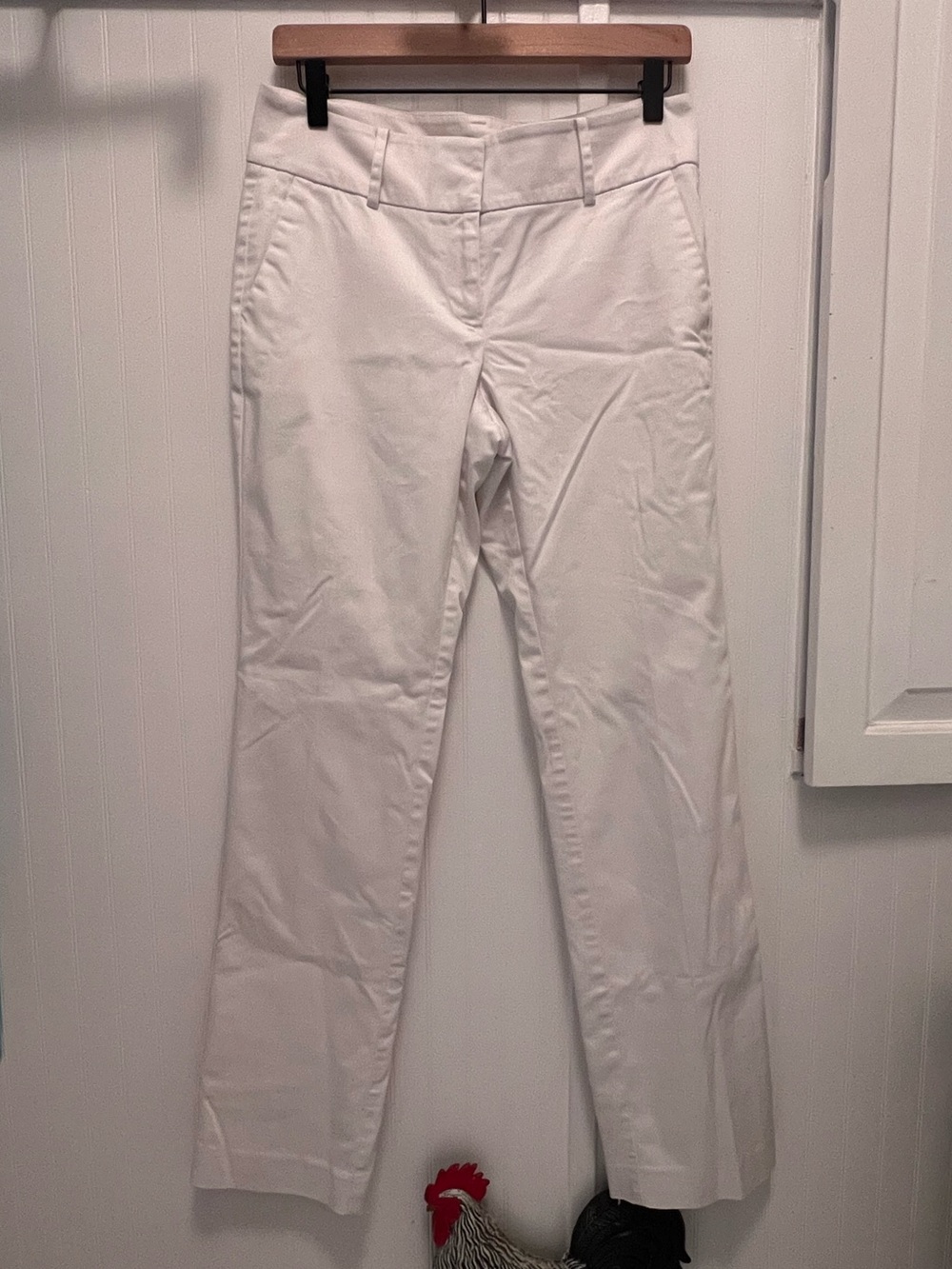 Ann Taylor Factory Signature White Lined Straight Pants Pantsuit Size 2